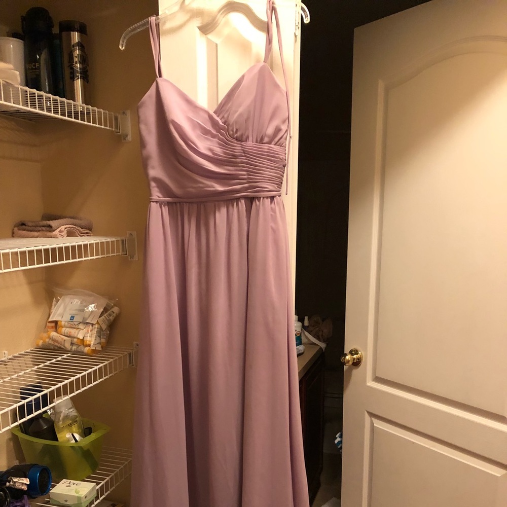 Floor length lavender Bridesmaid dress
